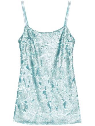 Siedres sequin-design mini dress - Blue