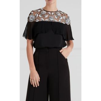 Temperley London Lana Top in Black at Nordstrom, Size 14