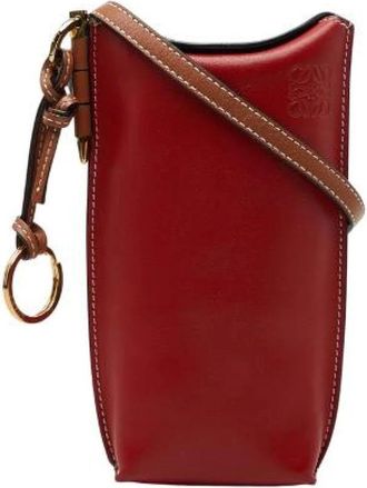 Loewe Pre-owned Cross Body Bags, female, Red, Size: ONE SIZE Pre-owned Gate Pocket Leather Shoulder Bag