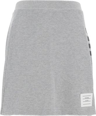 Thom Browne Short Pleated Skirt - Dames - Korte rokken - Grijs - XS - Leer - Rokken