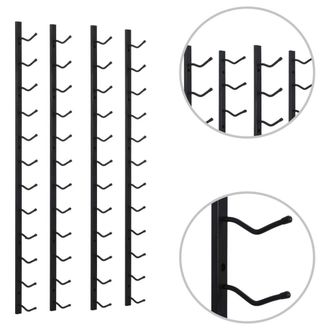 Berkfield Home Wall Mounted Wine Racks for 12 Bottles 2 pcs Black Iron