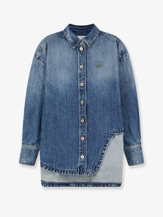 The Attico Camicia Bomber in blue denim - THE ATTICO - gender_Woman