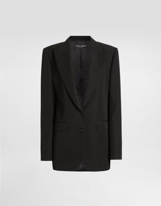 Dolce & Gabbana Wool Gabardine Jacket - Woman Blazers Black 40