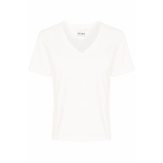 Ichi Cloud Dancer Camiseta con cuello en V - Tops - Mujer - Blanco - 2XL