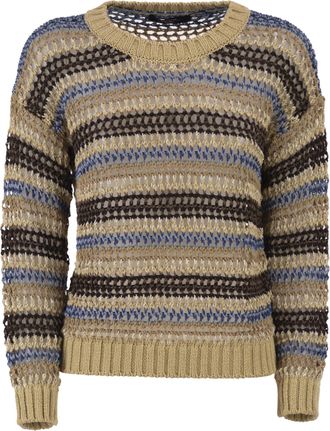 Max Mara Weekend Maxmara Wkdonirica Mesh-Strickwaren aus Leinen und Baumwollgarn