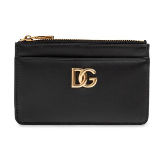 Dolce & Gabbana Wallets & Cardholders, female, Black, Size: ONE SIZE Calfskin Card Holder