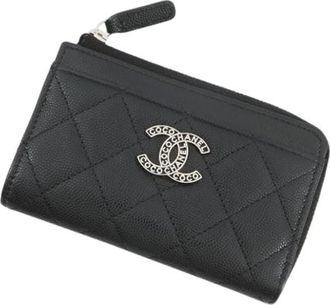Chanel Pre-owned Wallets, female, Black, Size: ONE SIZE Pre-owned Business Card Case