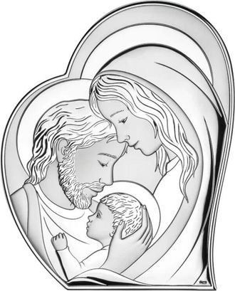 OEM Cuadro De Plata Con La Sagrada Familia Para Boda - Grabado Personalizado Gratis Ds68 12 X 15 Cm