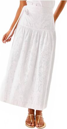 Lilly Pulitzer Corina Midi Skirt In Resort White Catchin Rays Overprint