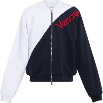 Versace Zip-up Sweatshirt - Heren - Vesten met rits - Blauw - 2XL - Katoen - Hoodies & sweatvesten