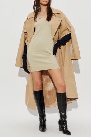 Maison Margiela Trench Coat With Decorative Tie, Womens, Beige