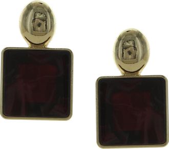 Olivia Welles Ruby Marbled Earrings in Gold /Burgundy at Nordstrom Rack