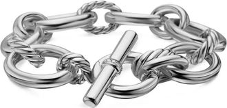 David Yurman Bracciale a catena DY Mercer in argento sterling con diamanti (25mm)