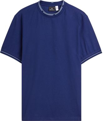 Paul Smith Stripe-trimmed Piqué Cotton T-shirt - Navy - Xxl
