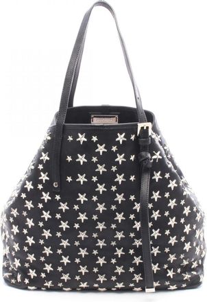 Jimmy Choo London Black Leather Handbag Tote Bag (Pre-Owned)