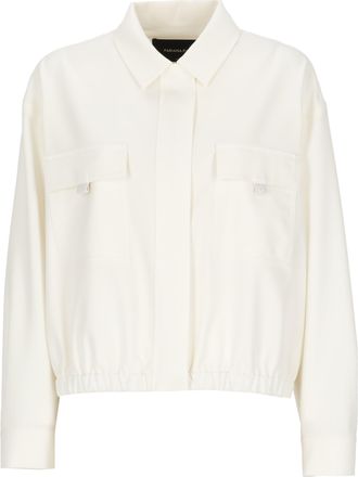 Fabiana Filippi Ivory Viscose-Blend Cropped Zip Jacket