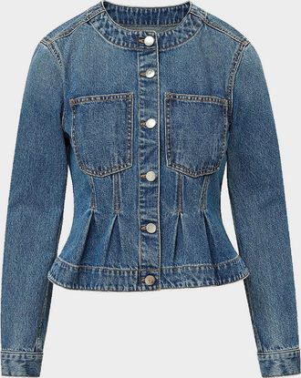 Veronica Beard Zahara Denim Peplum Jacket