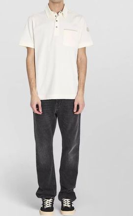 Moncler stretch cotton piqu&eacute; polo shirt