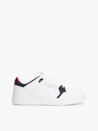 Tommy Hilfiger Mixed Texture Basketball Trainers With Leather