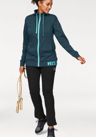 H.I.S Jogginganzug H.I.S, Damen, Gr. 40, blau (petrol), Obermaterial: 50% Baumwolle, 50% Polyester, unifarben, bequem, Sportanz&uuml;ge Jogginganzug, Grosse Gr&ouml;s