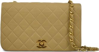 Chanel 1990 diamond-quilted shoulder bag - women - Lambskin - One Size - Neutrals