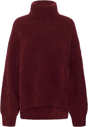 Gestuz Bloedrode Rollneck Sweater - Dames - Coltruien - Rood - M - Wol - Truien & Vesten