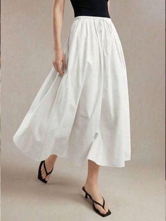 Glam Claudia A-Line Skirt In White
