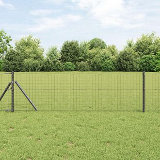 Berkfield Home Euro Fence with 13 Posts 0.6x50 m Galvanised Steel Grey