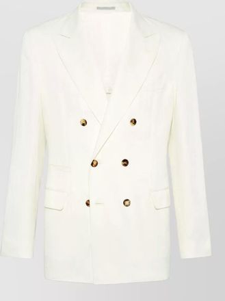 Brunello Cucinelli linen blend tailored double breasted jacket
