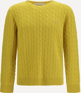 Valentino Maglione in cashmere a trecce VLogo Man XL