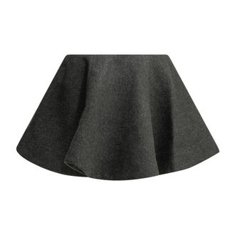 Ganni Peacoat Rok - Dames - Rokken - Grijs - Maat: S Wol