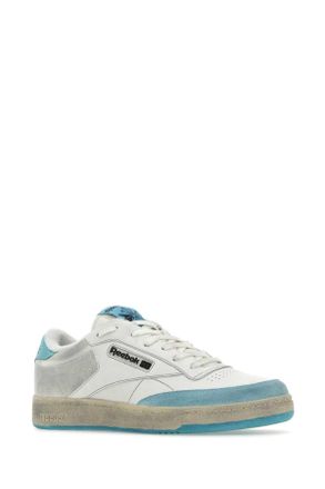 Reebok Mens Two-Tone Leather And Suede Club C Sneakers Whiteligh