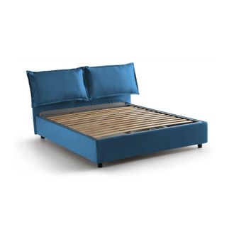 Talamo Italia Dmora - Cama Matrimonial Dcaprar, Cama Contenedor Con Revestimiento De Tela, 100% Made In Italy, Apertura Frontal, Adecuado Para Colch&oacute;n 160x190 Cm, A