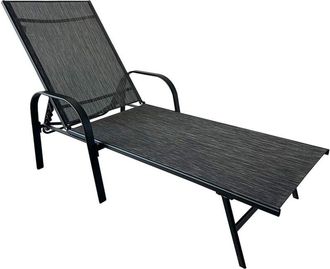 Mobili Rebecca Mobili Rebecca - Silla Reclinable Rebecca Mobili Oriri 95x195x69 Acero Poli&eacute;ster Gris Oscuro Negro Moderno