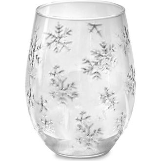 Tag Christmas Snowflake Stemless Wine Glass Clear Soda Lime 3.5x3.5x5 in at Nordstrom