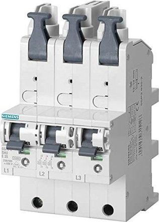 SIEMENS Interruptor Autom&aacute;tico Principal (shu), 3x 1 Polo, E 35a, 230/400v, 5sp38352