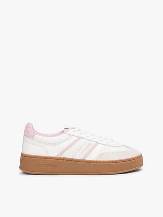 Tommy Hilfiger The Greenwich Leather Mixed Texture Platform Trainers