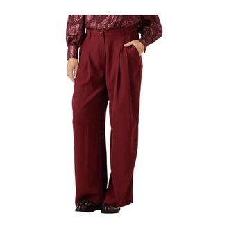 Summum Broeken, Dames, Rood, XL, Polyester, Broeken Wide Fluid