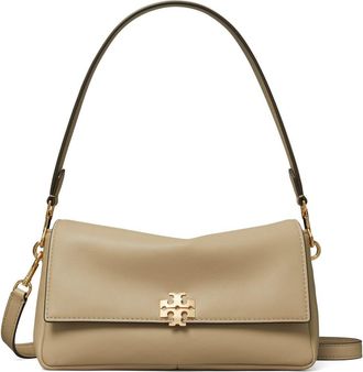 Tory Burch Small Charlie Leather Shoulder Bag in Soft Cement at Nordstrom