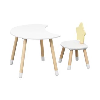 Mobili Rebecca Mobili Rebecca - Mesa Y Silla Para Ni&ntilde;os Rebecca Mobili Buriti 44x60x40 Mdf Pino Blanco Marr&oacute;n Conjunto 2 Pzs