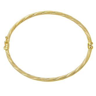 Diamant L'&eacute;ternel Womens 9ct Yellow Gold Diamond Cut Twisted Stripe Bangle of Diameter 55mm - One Size