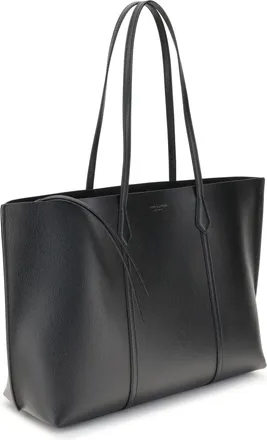 Tory Burch Womens Perry Tote Bag Black Calf Leather Bos Taurus Handbags Hand