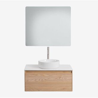 Sklum Conjunto De Mueble De Ba&ntilde;o En Madera De Fresno Tedrik Sklum