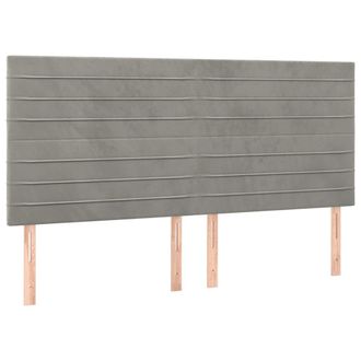 vidaXL Cabeceros 4 Unidades De Terciopelo Gris Claro 80x5x78/88 Cm Vidaxl