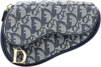 Dior Pre-owned Mini Bags, female, Blue, Size: ONE SIZE Pre-owned Saddle Pouch