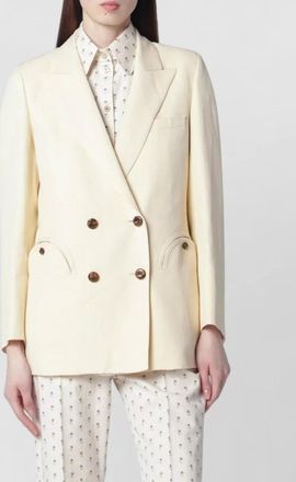 Blaz&eacute; Milano silk linen double-breasted blazer