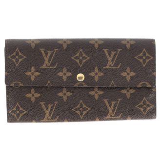 Louis Vuitton Louis Vuitton Sarah Monogram lange portemonnee in bruin gecoat canvas