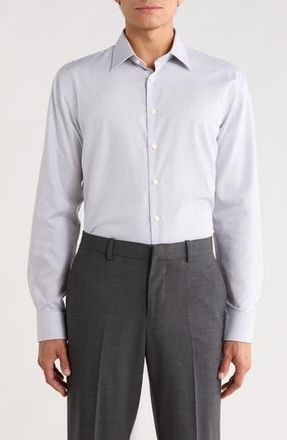 Nordstrom Trim Fit Jocko Check Premium Non Iron Cotton Dress Shirt in Grey Jocko Pat at Nordstrom Rack, Size 16.5 - 34/35