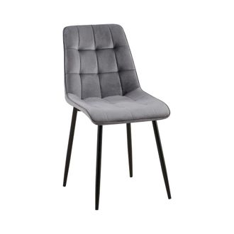 Clp Silla de comedor con reposapi&eacute;s en terciopelo gris oscuro