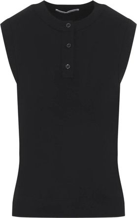 STUDIO NICHOLSON Chaleco Aurel de Media Tapeta - Knitwear - Mujer - Negro - 2XS